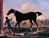 The Duke Of Rutland's Bonny Black Held By A Groom At Newmarket by John Wootton
